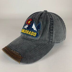 Colorado State Flag Gray Mountain States Specialties Relaxed Fit Strapback Hat